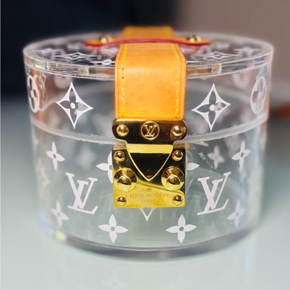 Louis Vuitton Scott Box Transparent Monogram Case with tan Strap